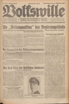 Volkswille : Organ der Deutschen Sozialistischen Arbeitspartei Polens. Jg.15, Nr. 38 (15 Februar 1930) + dod.