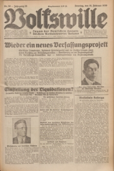 Volkswille : Organ der Deutschen Sozialistischen Arbeitspartei Polens. Jg.15, Nr. 39 (16 Februar 1930) + dod.