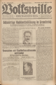 Volkswille : Organ der Deutschen Sozialistischen Arbeitspartei Polens. Jg.15, Nr. 44 (22 Februar 1930) + dod.