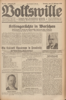 Volkswille : Organ der Deutschen Sozialistischen Arbeitspartei Polens. Jg.15, Nr. 45 (23 Februar 1930) + dod.