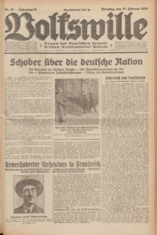 Volkswille : Organ der Deutschen Sozialistischen Arbeitspartei Polens. Jg.15, Nr. 46 (25 Februar 1930) + dod.