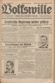 Volkswille : Organ der Deutschen Sozialistischen Arbeitspartei Polens. Jg.15, Nr. 48 (27 Februar 1930) + dod.