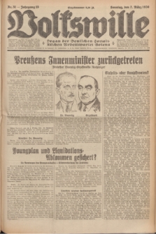 Volkswille : Organ der Deutschen Sozialistischen Arbeitspartei Polens. Jg.15, Nr. 51 (2 März 1930) + dod.