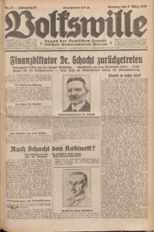 Volkswille : Organ der Deutschen Sozialistischen Arbeitspartei Polens. Jg.15, Nr. 57 (9 März 1930) + dod.