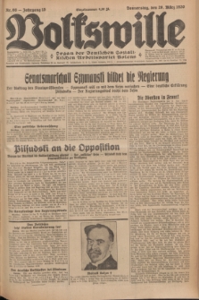 Volkswille : Organ der Deutschen Sozialistischen Arbeitspartei Polens. Jg.15, Nr. 66 (20 März 1930) + dod.