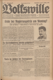 Volkswille : Organ der Deutschen Sozialistischen Arbeitspartei Polens. Jg.15, Nr. 68 (22 März 1930) + dod.