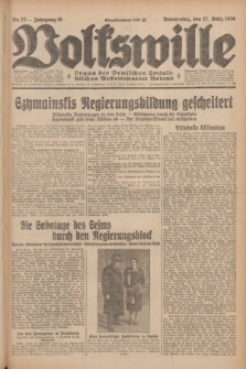 Volkswille : Organ der Deutschen Sozialistischen Arbeitspartei Polens. Jg.16 [i.e.15], Nr. 72 (27 März 1930) + dod.
