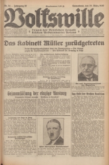 Volkswille : Organ der Deutschen Sozialistischen Arbeitspartei Polens. Jg.16 [i.e.15], Nr. 74 (29 März 1930) + dod.