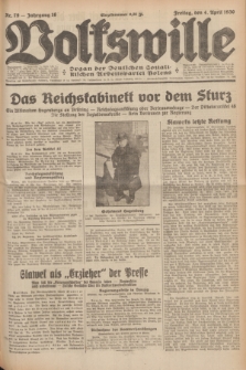 Volkswille : Organ der Deutschen Sozialistischen Arbeitspartei Polens. Jg.16 [i.e.15], Nr. 79 (4 April 1930) + dod.