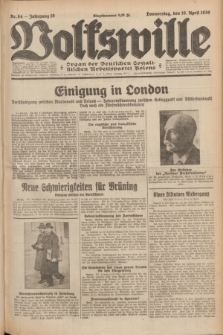 Volkswille : Organ der Deutschen Sozialistischen Arbeitspartei Polens. Jg.16 [i.e.15], Nr. 84 (10 April 1930) + dod.