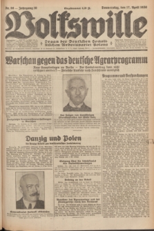 Volkswille : Organ der Deutschen Sozialistischen Arbeitspartei Polens. Jg.16 [i.e.15], Nr. 90 (17 April 1930) + dod.