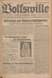 Volkswille : Organ der Deutschen Sozialistischen Arbeitspartei Polens. Jg.16 [i.e.15], Nr. 98 (27 April 1930) + dod.
