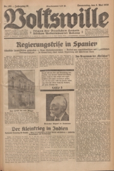 Volkswille : Organ der Deutschen Sozialistischen Arbeitspartei Polens. Jg.16 [i.e.15], Nr. 105 (8 Mai 1930) + dod.