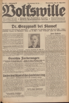 Volkswille : Organ der Deutschen Sozialistischen Arbeitspartei Polens. Jg.16 [i.e.15], Nr. 117 (22 Mai 1930) + dod.