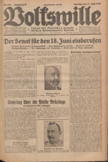 Volkswille : Organ der Deutschen Sozialistischen Arbeitspartei Polens. Jg.16 [i.e.15], Nr. 136 (15 Juni 1930) + dod.