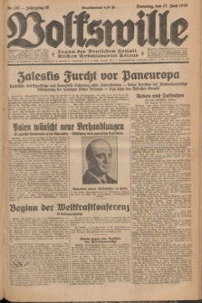 Volkswille : Organ der Deutschen Sozialistischen Arbeitspartei Polens. Jg.16 [i.e.15], Nr. 137 (17 Juni 1930) + dod.