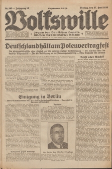 Volkswille : Organ der Deutschen Sozialistischen Arbeitspartei Polens. Jg.16 [i.e.15], Nr. 145 (27 Juni 1930) + dod.