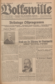 Volkswille : organ der Deutschen Sozialistischen Arbeitspartei Polens. Jg.16 [i.e.15], Nr. 179 (6 August 1930) + dod.