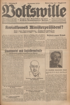 Volkswille : organ der Deutschen Sozialistischen Arbeitspartei Polens. Jg.16 [i.e.15], Nr. 180 (7 August 1930) + dod.