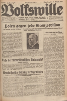 Volkswille : organ der Deutschen Sozialistischen Arbeitspartei Polens. Jg.16 [i.e.15], Nr. 189 (19 August 1930) + dod.