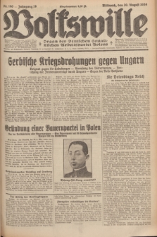 Volkswille : organ der Deutschen Sozialistischen Arbeitspartei Polens. Jg.16 [i.e.15], Nr. 190 (20 August 1930) + dod.