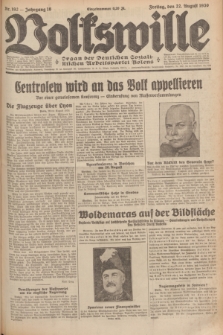 Volkswille : organ der Deutschen Sozialistischen Arbeitspartei Polens. Jg.16 [i.e.15], Nr. 192 (22 August 1930) +dod.