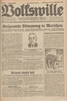 Volkswille : Organ der Deutschen Sozialistischen Arbeitspartei Polens. Jg.16 [i.e.15], Nr. 212 (14 September 1930) + dod.