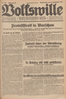 Volkswille : Organ der Deutschen Sozialistischen Arbeitspartei Polens. Jg.16 [i.e.15], Nr. 215 (18 September 1930) + dod.