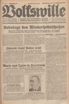 Volkswille : Organ der Deutschen Sozialistischen Arbeitspartei Polens. Jg.16 [i.e.15], Nr. 217 (20 September 1930) + dod.