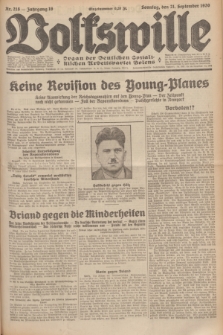 Volkswille : Organ der Deutschen Sozialistischen Arbeitspartei Polens. Jg.16 [i.e.15], Nr. 218 (21 September 1930) + dod.