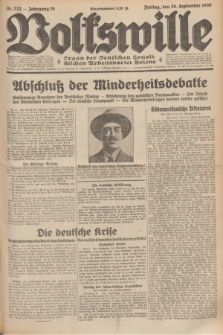 Volkswille : Organ der Deutschen Sozialistischen Arbeitspartei Polens. Jg.16 [i.e.15], Nr. 222 (26 September 1930) + dod.