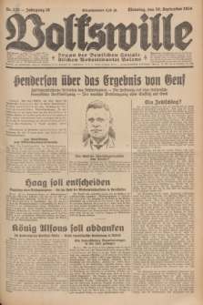 Volkswille : Organ der Deutschen Sozialistischen Arbeitspartei Polens. Jg.16 [i.e.15], Nr. 225 (30 September 1930) + dod.