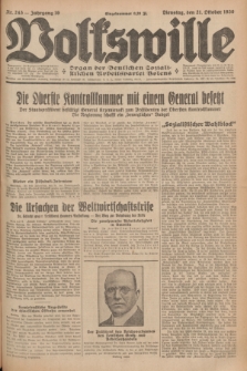 Volkswille : Organ der Deutschen Sozialistischen Arbeitspartei Polens. Jg.16 [i.e.15], Nr. 243 (21 Oktober 1930) + dod.