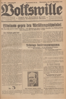 Volkswille : organ der Deutschen Sozialistischen Arbeitspartei Polens. Jg.16 [i.e.15], Nr. 268 (20 November 1930) + dod.