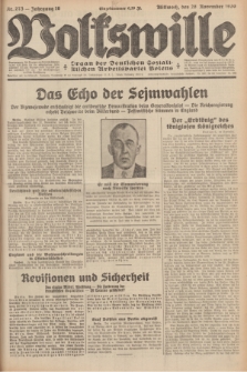 Volkswille : Organ der Deutschen Sozialistischen Arbeitspartei Polens. Jg.16 [i.e.15], Nr. 273 (26 November 1930) + dod.