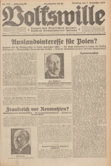 Volkswille : Organ der Deutschen Sozialistischen Arbeitspartei Polens. Jg.16 [i.e.15], Nr. 283 (7 Dezember 1930) + dod.