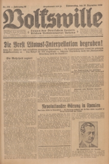 Volkswille : Organ der Deutschen Sozialistischen Arbeitspartei Polens. Jg.16 [i.e.15], Nr. 291 (18 Dezember 1930) + dod.