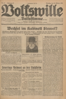 Volkswille : zugleich Volksstimme für Bielitz : Organ der Deutschen Sozialistischen Arbeitspartei in Polen. Jg.17, Nr. 32 (10 Februar 1931) + dod.