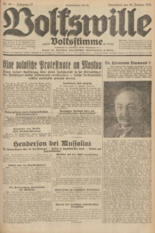 Volkswille : zugleich Volksstimme für Bielitz : Organ der Deutschen Sozialistischen Arbeitspartei in Polen. Jg.17, Nr. 48 (28 Februar 1931) + dod.