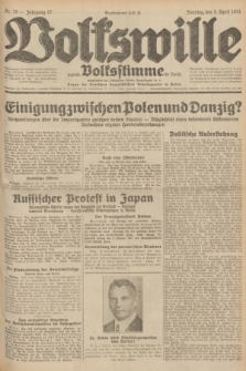 Volkswille : zugleich Volksstimme für Bielitz : Organ der Deutschen Sozialistischen Arbeitspartei in Polen. Jg.17, Nr. 79 (5 April 1931) + dod.