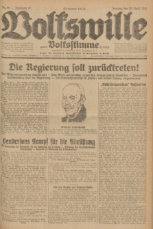 Volkswille : zugleich Volksstimme für Bielitz : Organ der Deutschen Sozialistischen Arbeitspartei in Polen. Jg.17, Nr. 96 (26 April 1931) + dod.