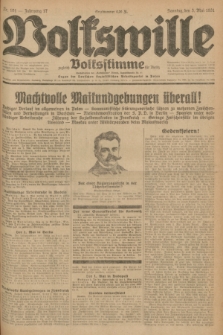 Volkswille : zugleich Volksstimme für Bielitz : Organ der Deutschen Sozialistischen Arbeitspartei in Polen. Jg.17, Nr. 101 (3 Mai 1931) + dod.