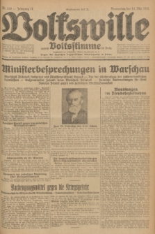 Volkswille : zugleich Volksstimme für Bielitz : Organ der Deutschen Sozialistischen Arbeitspartei in Polen. Jg.17, Nr. 110 (14 Mai 1931) + dod.