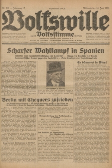 Volkswille : zugleich Volksstimme für Bielitz : Organ der Deutschen Sozialistischen Arbeitspartei in Polen. Jg.17, Nr. 130 (10 Juni 1931) + dod.
