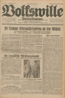 Volkswille : zugleich Volksstimme für Bielitz : Organ der Deutschen Sozialistischen Arbeitspartei in Polen. Jg.17, Nr. 167 (24 Juli 1931) + dod.
