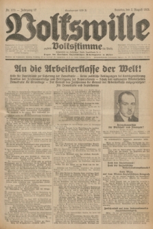 Volkswille : zugleich Volksstimme für Bielitz : Organ der Deutschen Sozialistischen Arbeitspartei in Polen. Jg.17, Nr. 175 (2 August 1931) + dod.