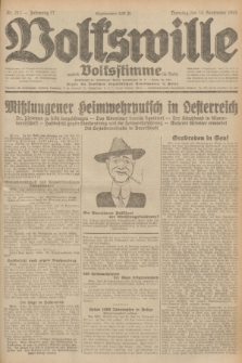 Volkswille : zugleich Volksstimme für Bielitz : Organ der Deutschen Sozialistischen Arbeitspartei in Polen. Jg.17, Nr. 211 (15 September 1931) + dod.