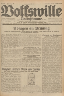 Volkswille : zugleich Volksstimme für Bielitz : Organ der Deutschen Sozialistischen Arbeitspartei in Polen. Jg.17, Nr. 233 (10 October 1931) + dod.