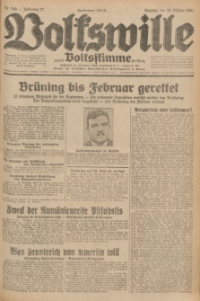 Volkswille : zugleich Volksstimme für Bielitz : Organ der Deutschen Sozialistischen Arbeitspartei in Polen. Jg.17, Nr. 240 (18 October 1931) + dod.