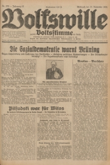 Volkswille : zugleich Volksstimme für Bielitz : Organ der Deutschen Sozialistischen Arbeitspartei in Polen. Jg.17, Nr. 272 (25 November 1931) + dod.